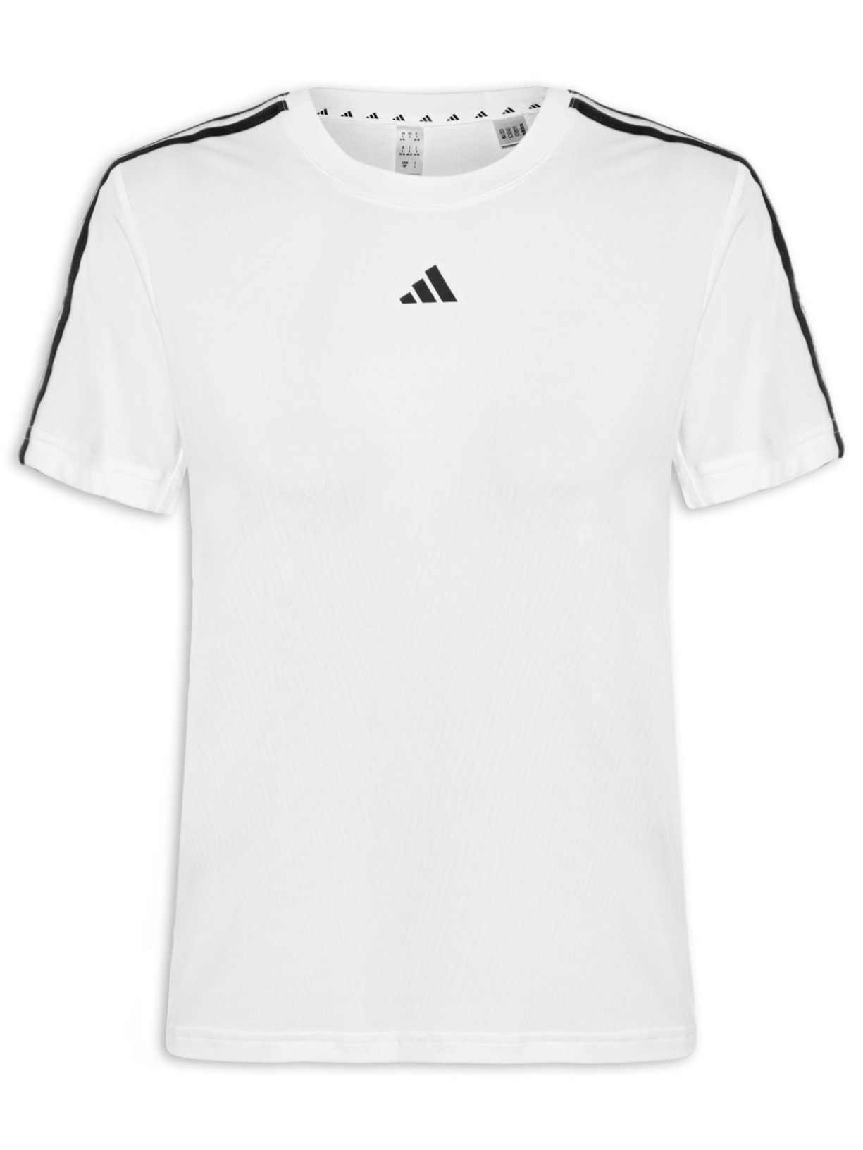 Camiseta Feminina Essentials 3 Listras - Branco