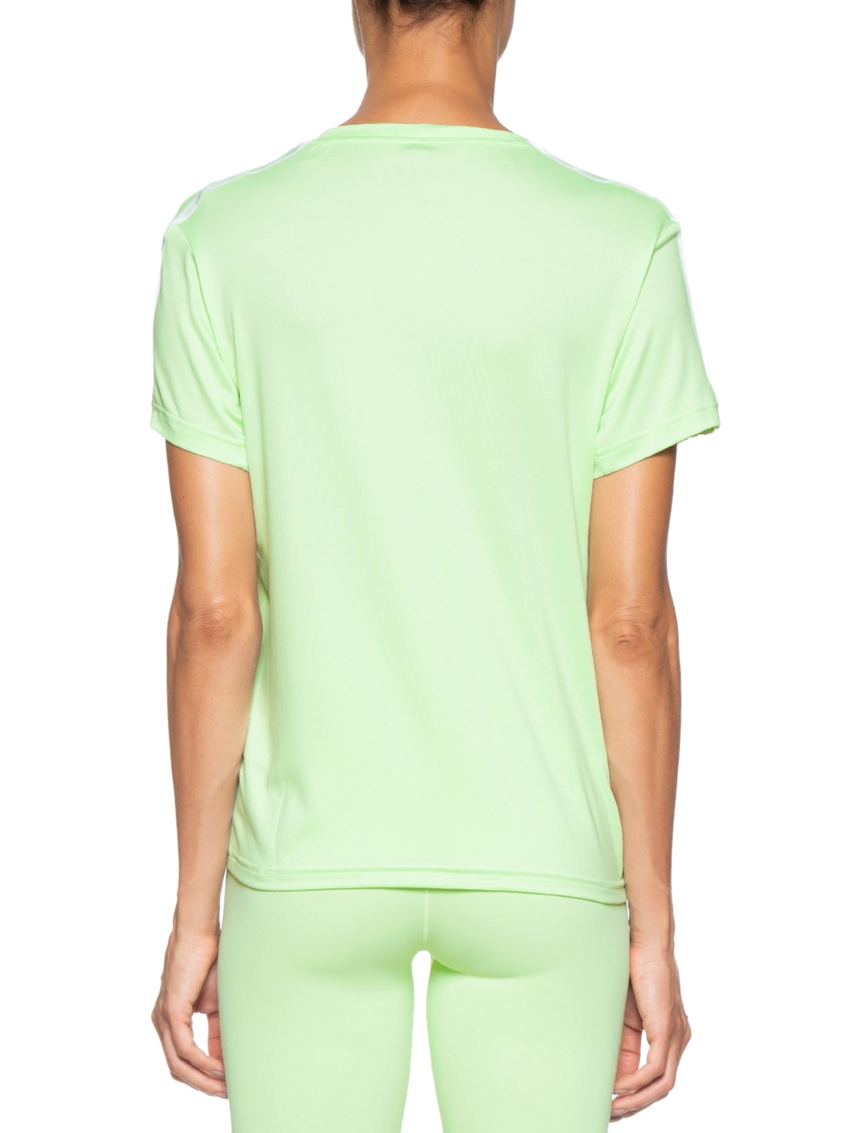 Camiseta Feminina Essentials 3 Listras Verde Adidas