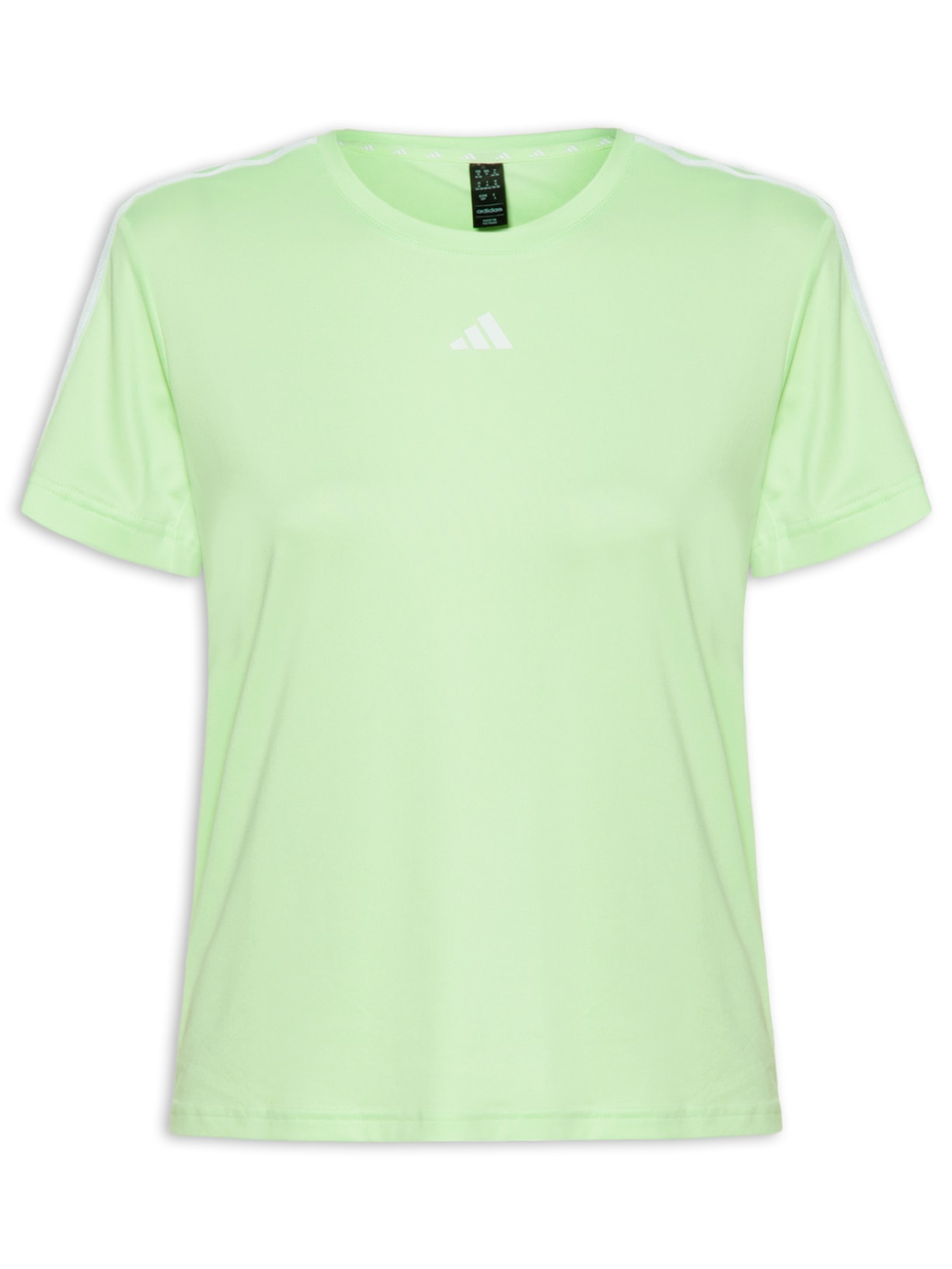 Camiseta Feminina Essentials 3 Listras Verde Adidas