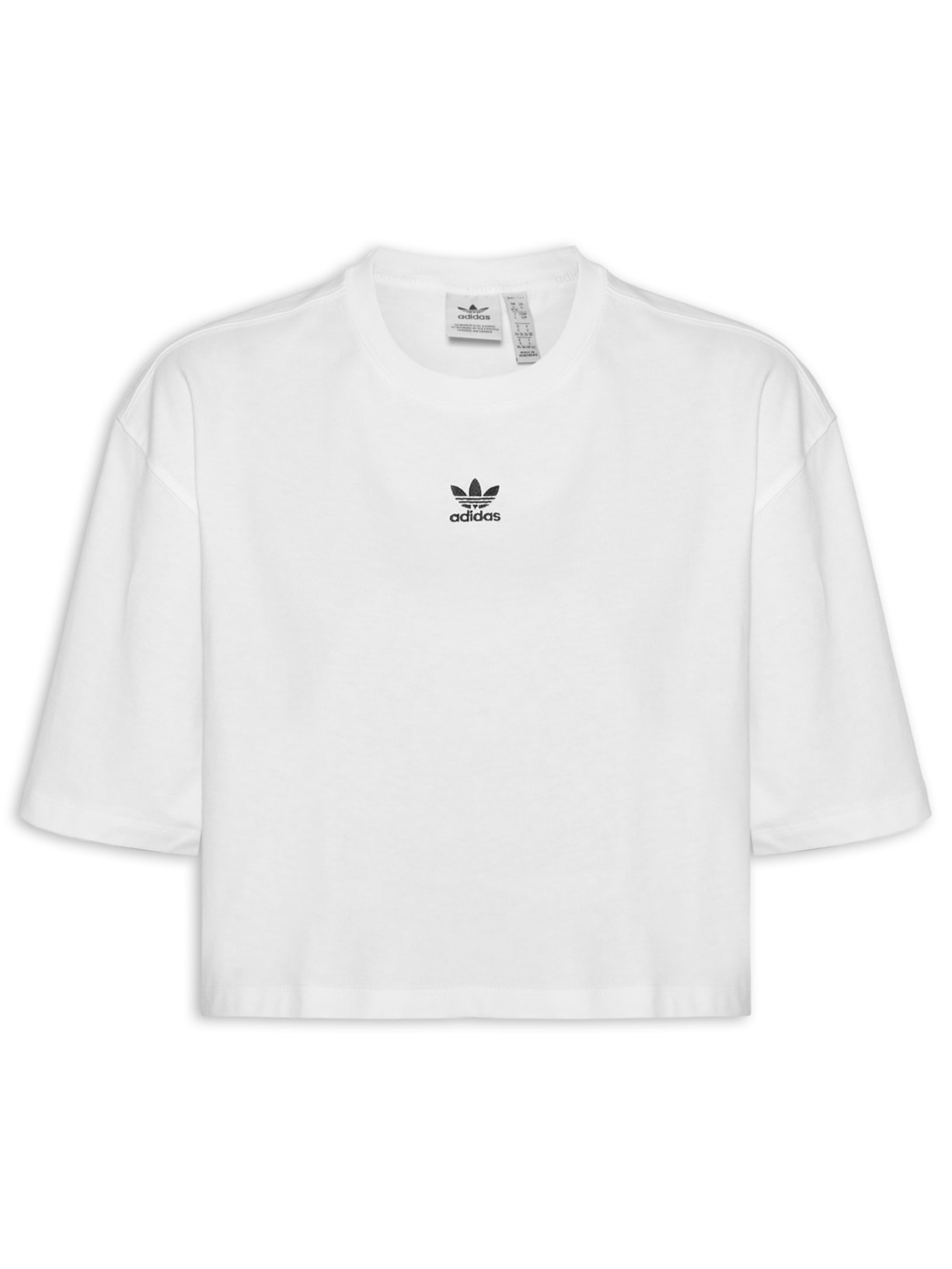 Camiseta Feminina Essentials Cropped - Branco