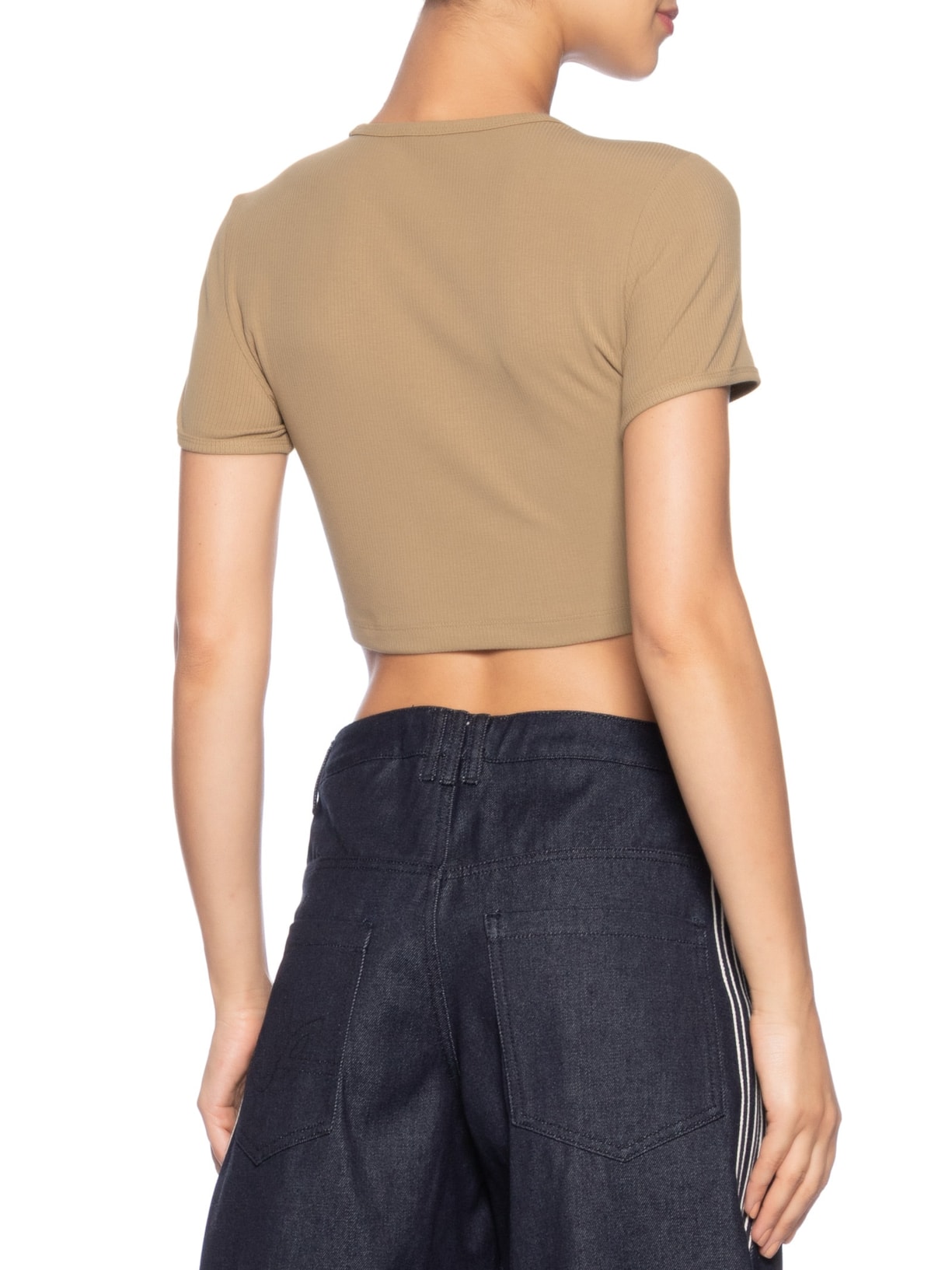 Camiseta Feminina Essentials Rib Marrom Adidas Originals