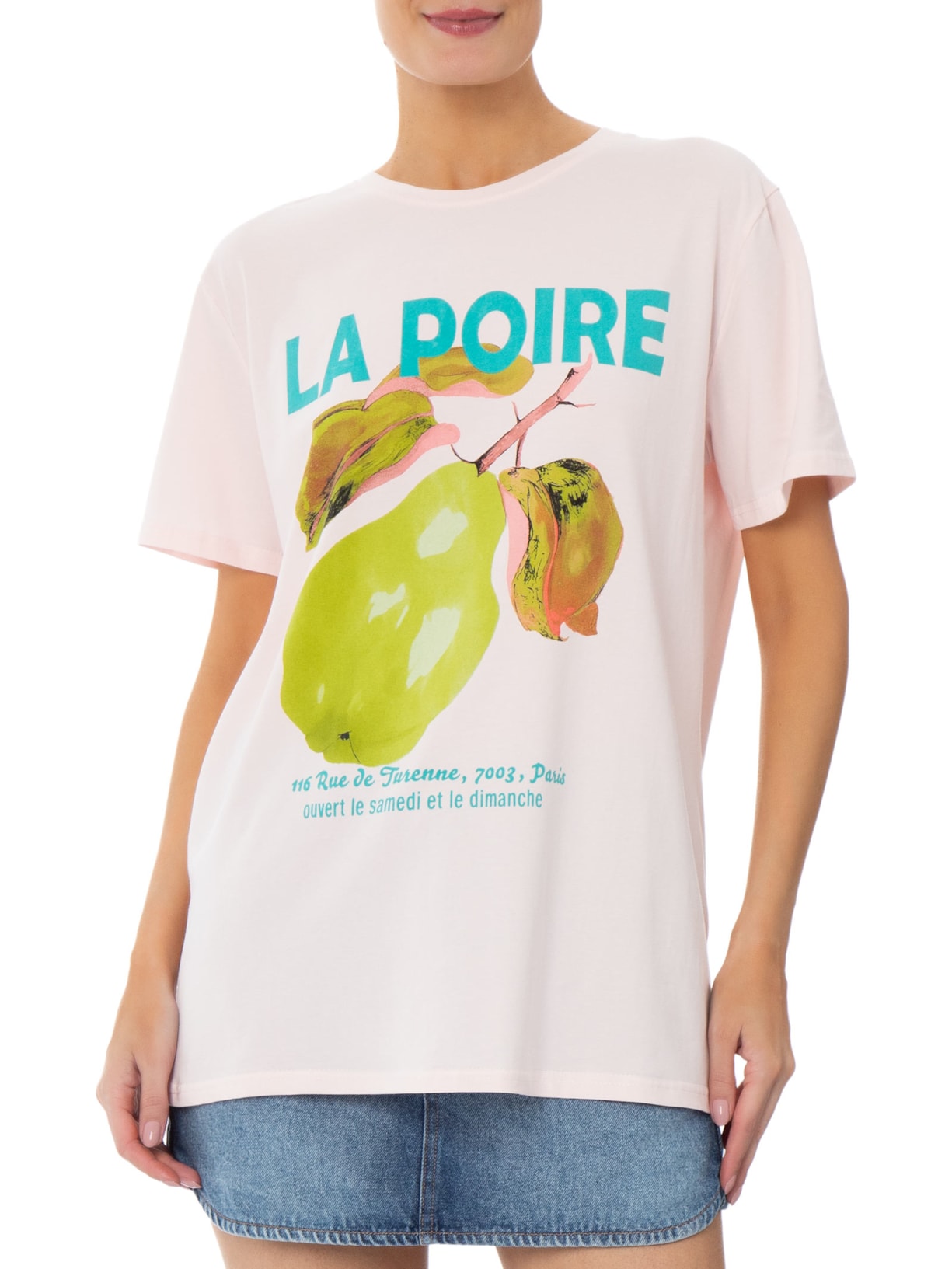 Camiseta Feminina Estampa La Poire Rosa Market 33
