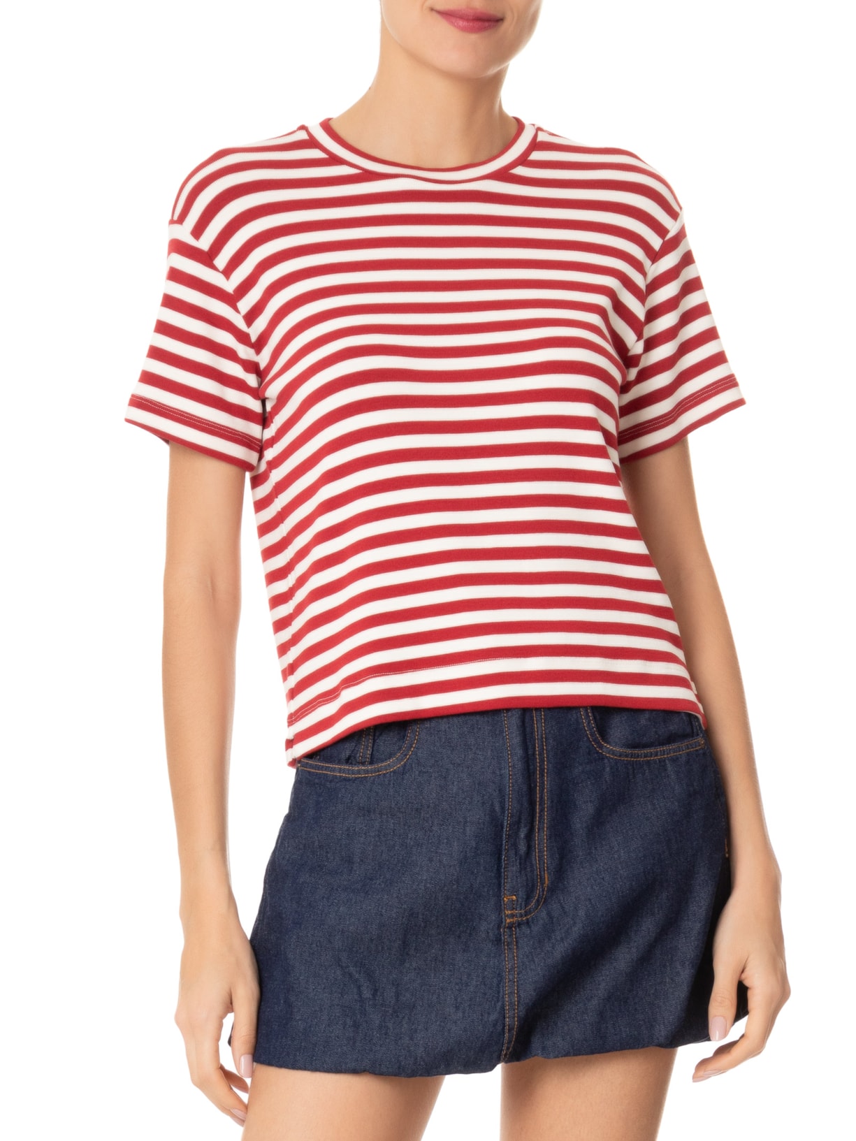 Camiseta Feminina Estampa Listra Entardecer Vermelho Dress To