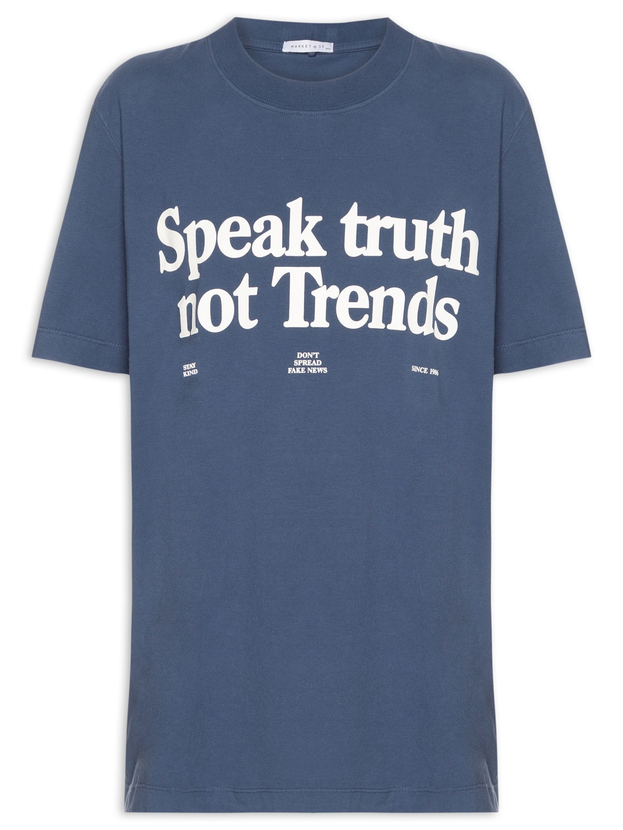 Camiseta Feminina Estampada - Azul