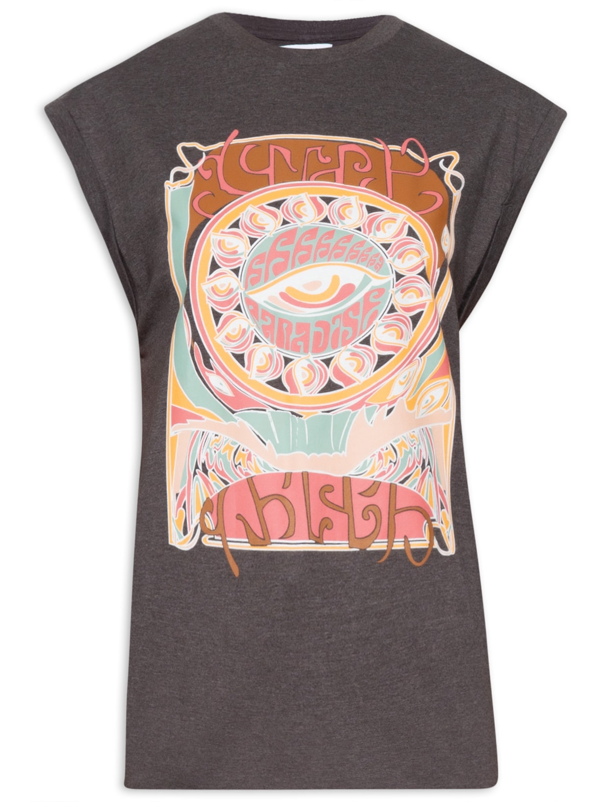 Camiseta Feminina Estampada - Cinza