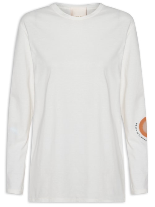 Camiseta Feminina Estampada - Off White