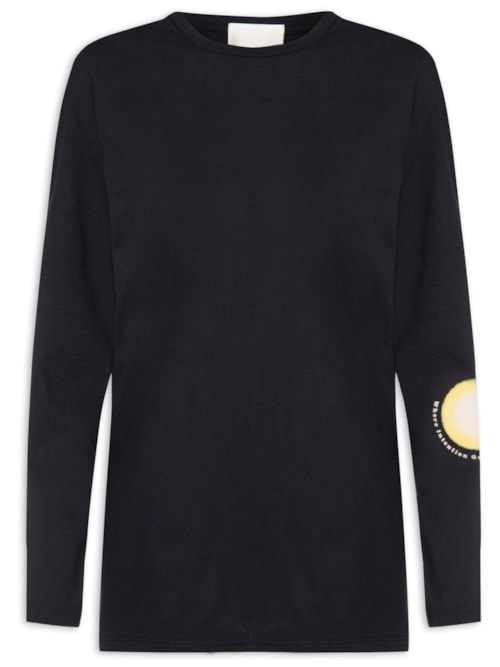 Camiseta Feminina Estampada - Preto