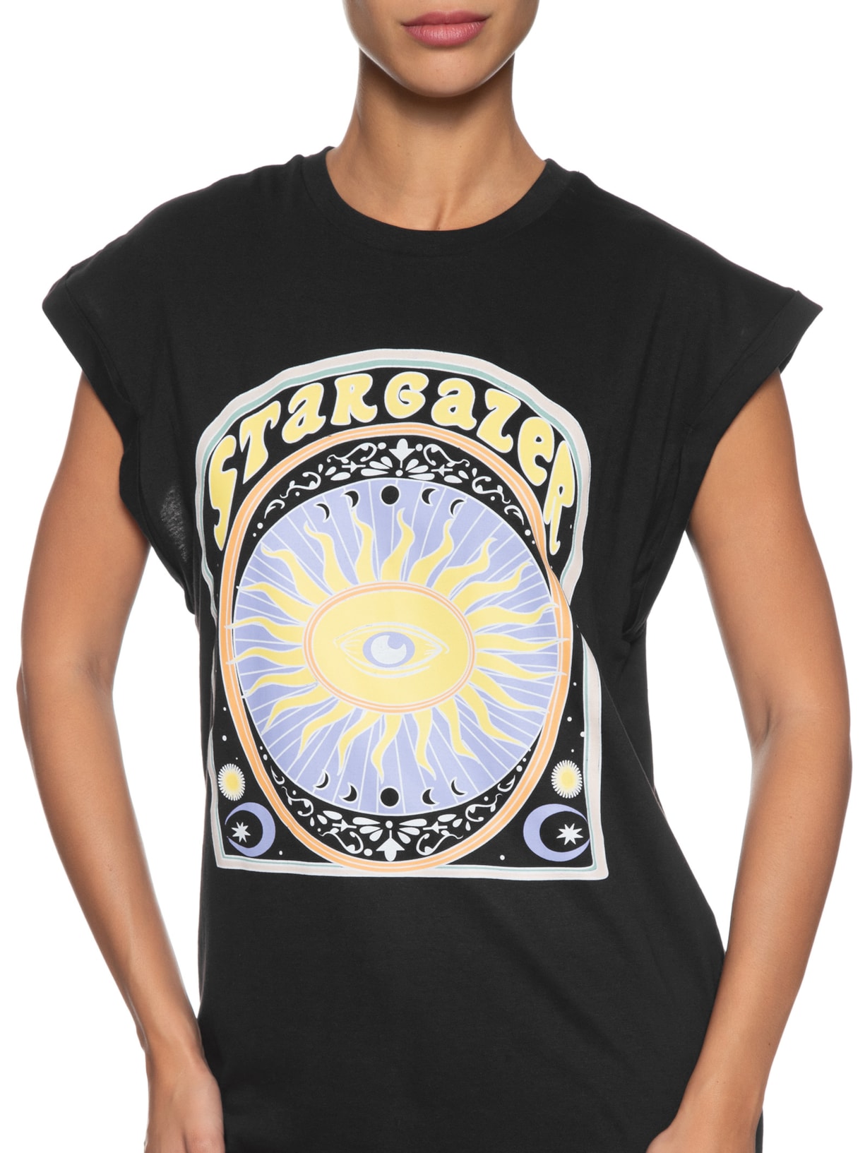 Camiseta Feminina Estampada Preto Market 33