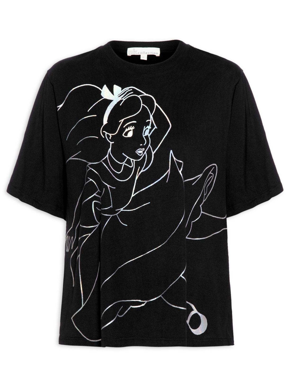 Camiseta Feminina Estampada Zara - Preto