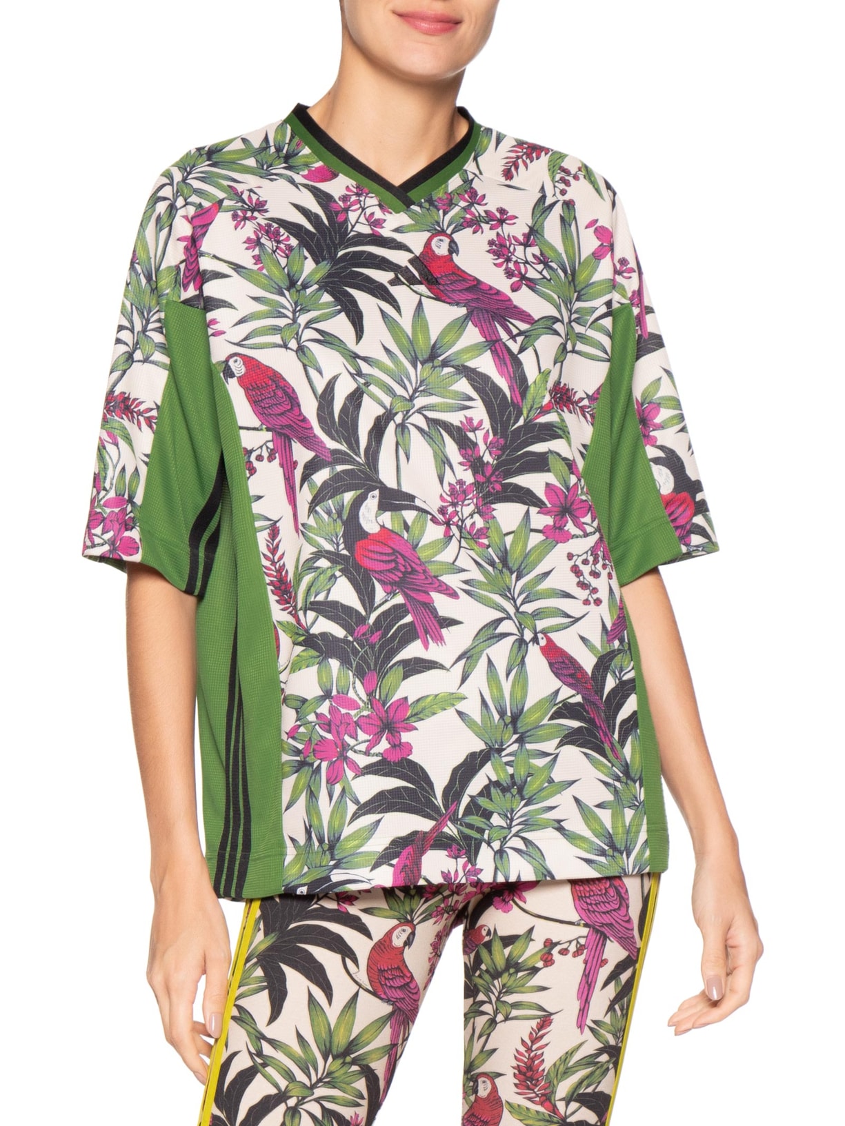 Camiseta Feminina Farm Prm Verde Adidas + Farm