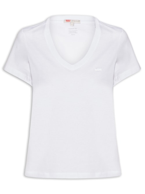 Camiseta Feminina Favorite V-Neck - Branco