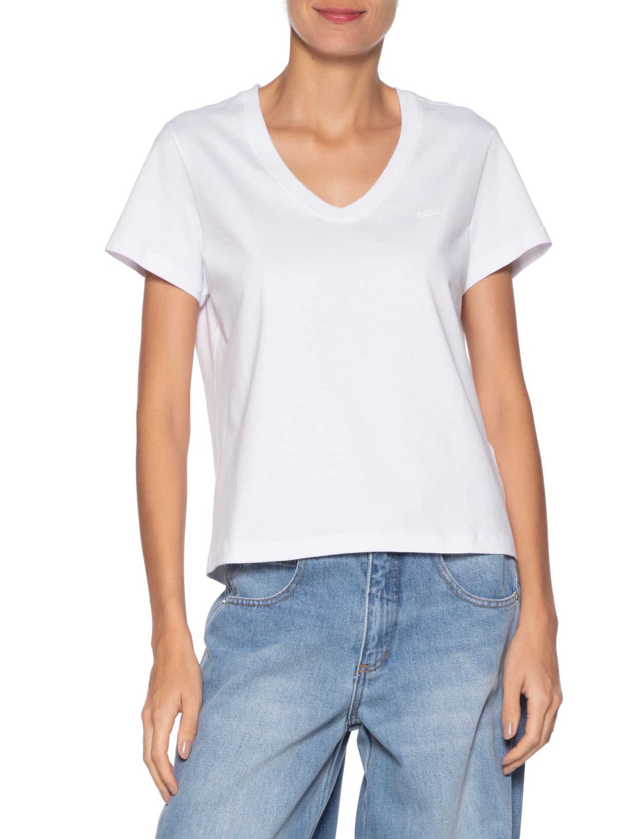 Camiseta Feminina Favorite V-Neck  Branco Levi's