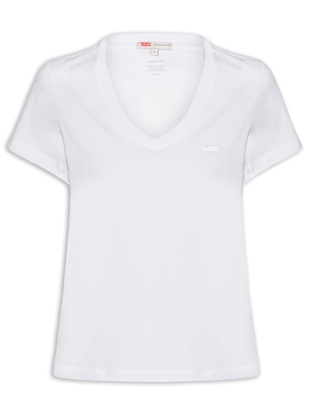 Camiseta Feminina Favorite V-Neck  Branco Levi's