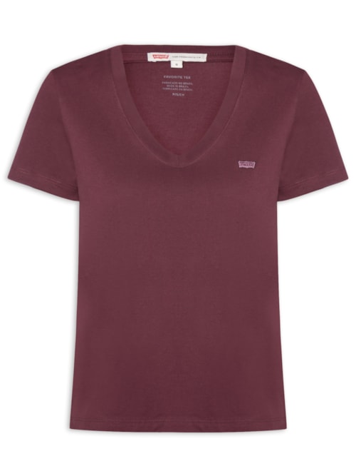 Camiseta Feminina Favorite V-Neck HM - Vermelho