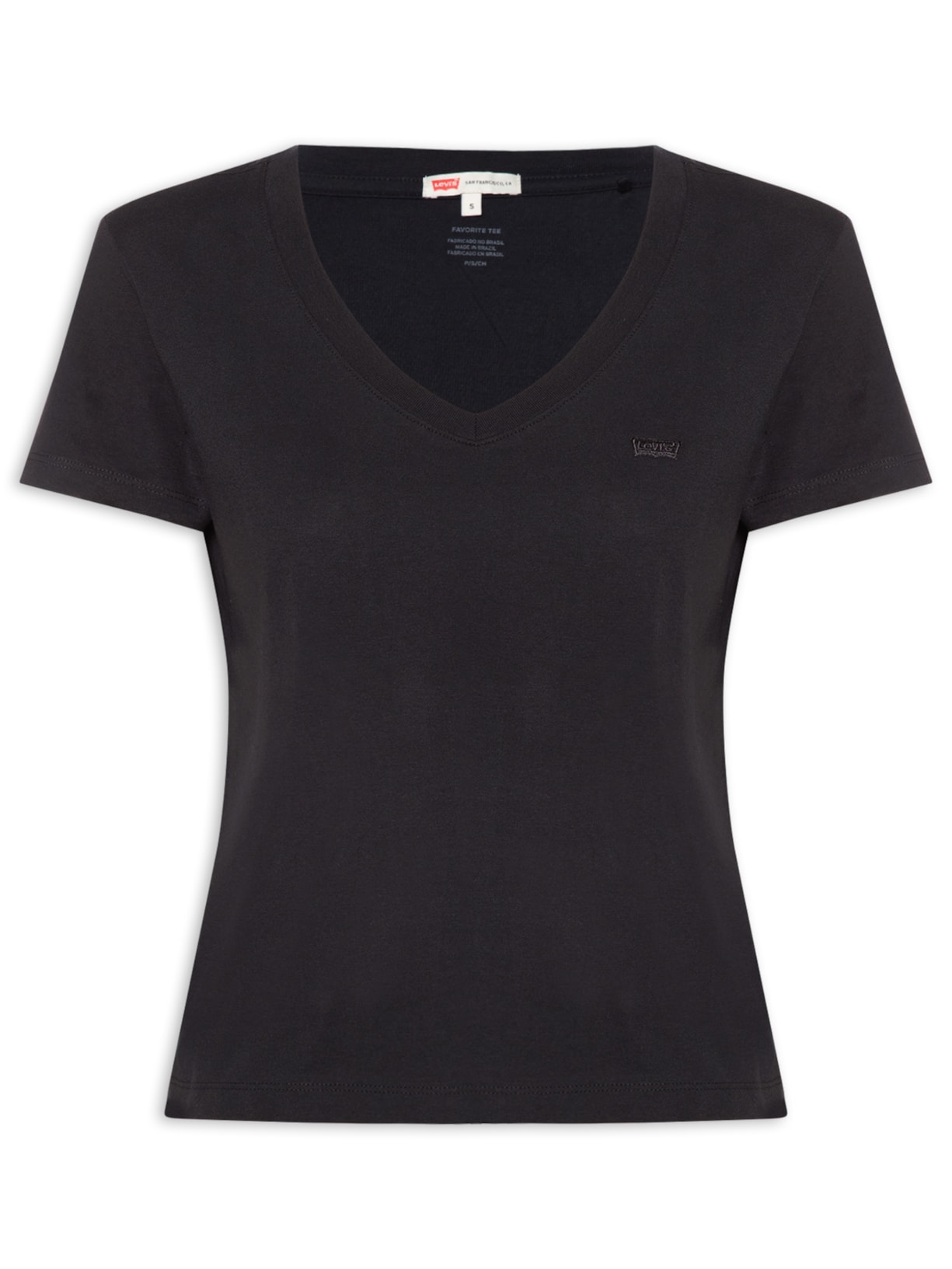 Camiseta Feminina Favorite V-Neck - Preto
