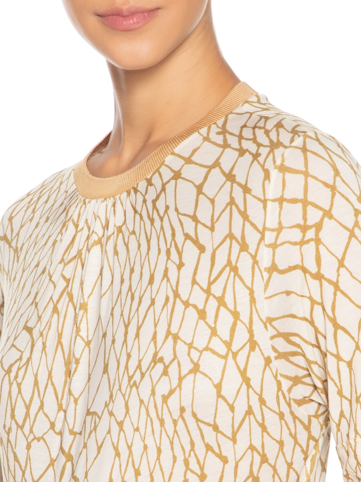 Camiseta Feminina Fininha Rede Cru E Solar Bege Animale