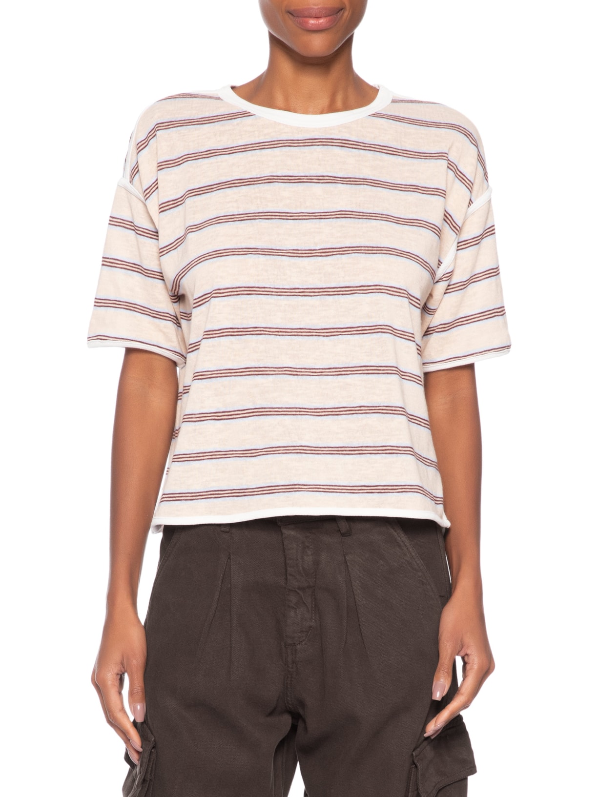 Camiseta Feminina Fio Tinto Essence Bege Animale