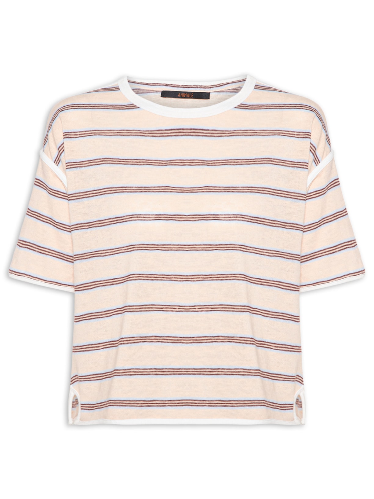 Camiseta Feminina Fio Tinto Essence Bege Animale