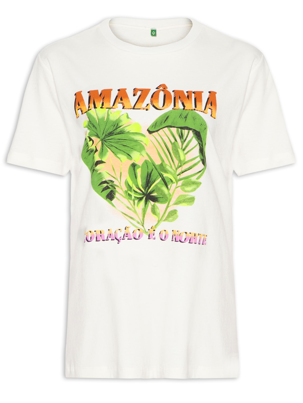 Camiseta Feminina Fit Amazônia Coração É O Norte - Branco