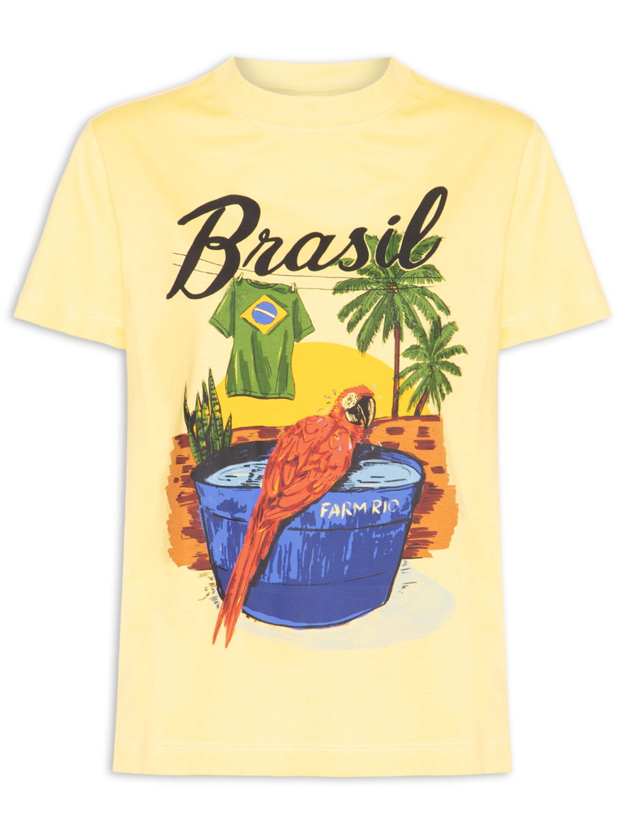 Camiseta Feminina Fit Arara Brasil – Amarelo Farm
