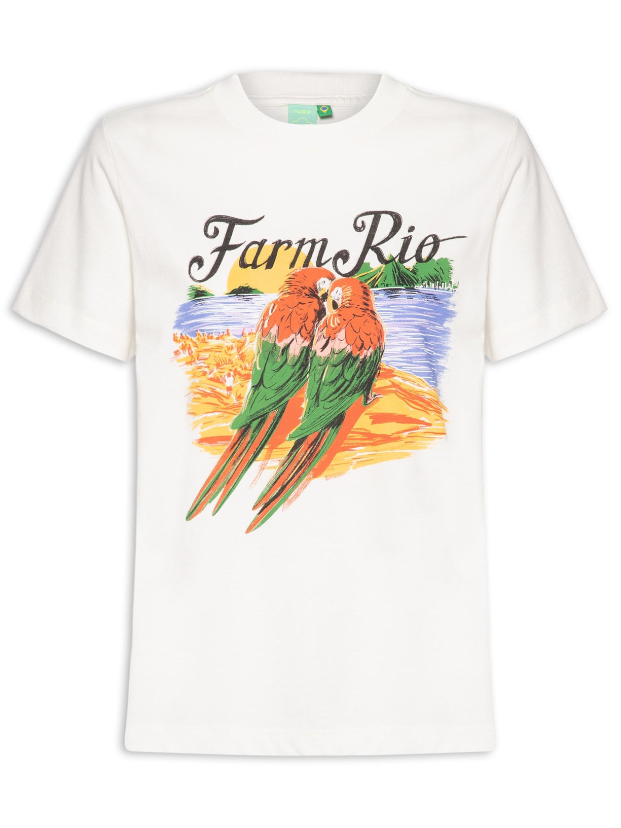 Camiseta Feminina Fit Araras Namorando Branco Farm