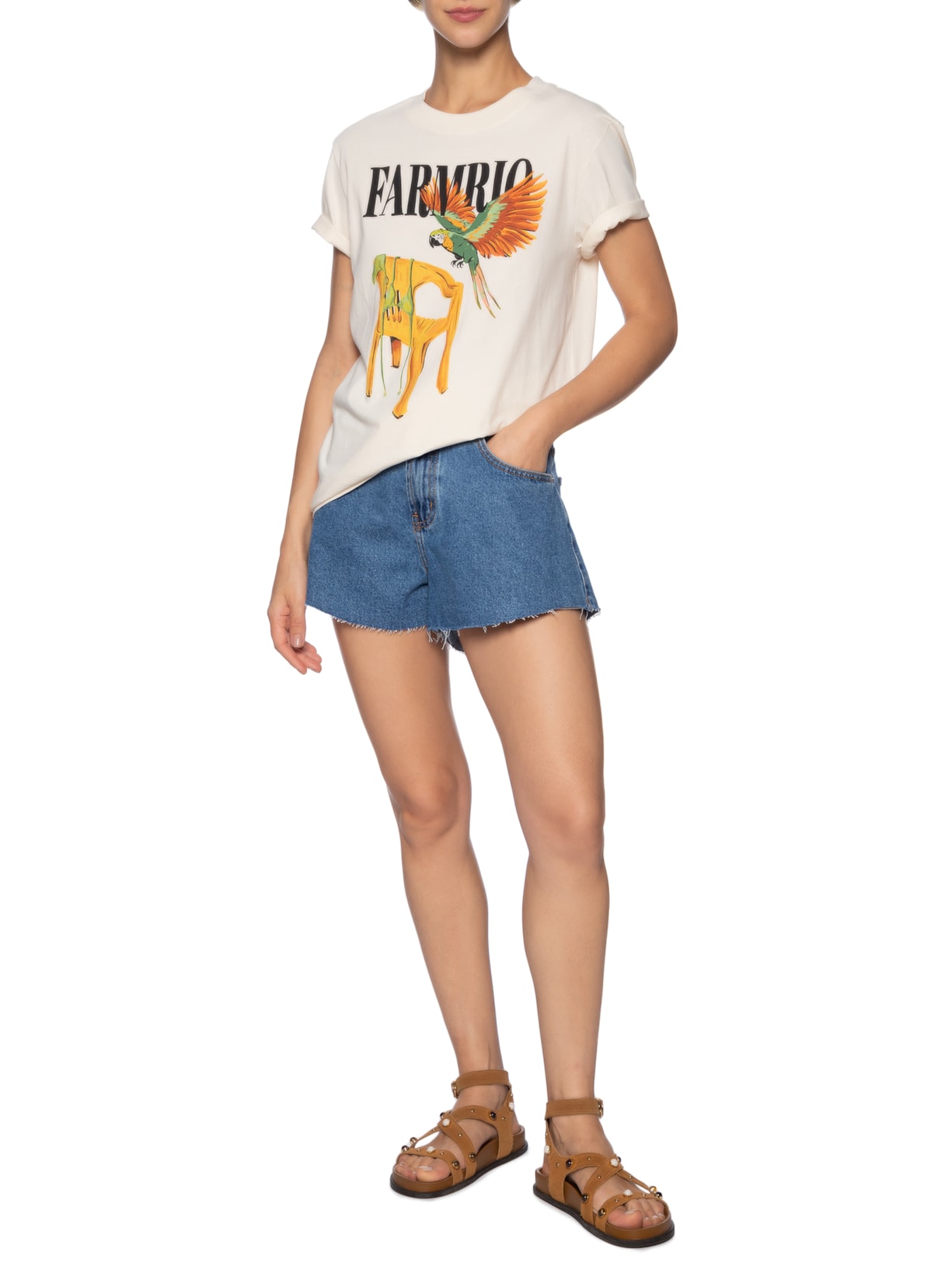 Camiseta Feminina Fit Cadeira E Biquini Off White Farm