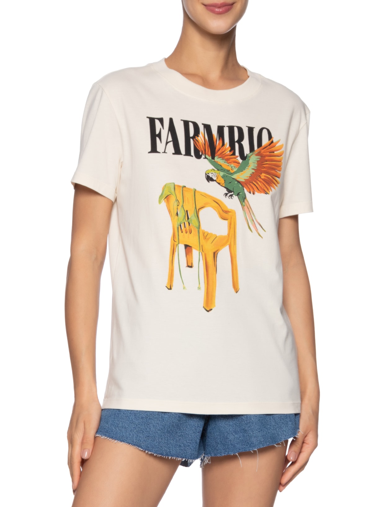 Camiseta Feminina Fit Cadeira E Biquini Off White Farm