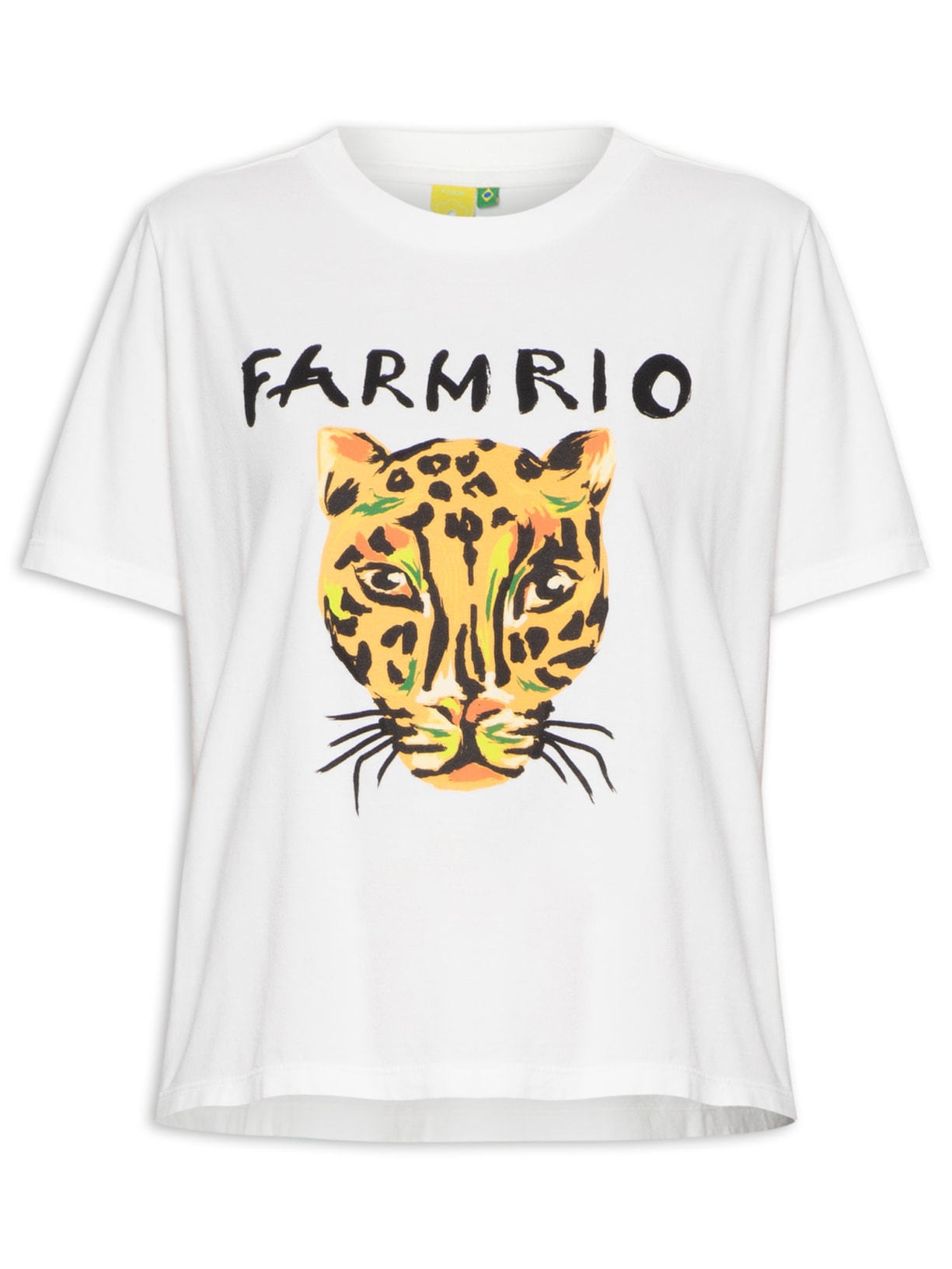 Camiseta Feminina Fit Farmrio Onça - Branco