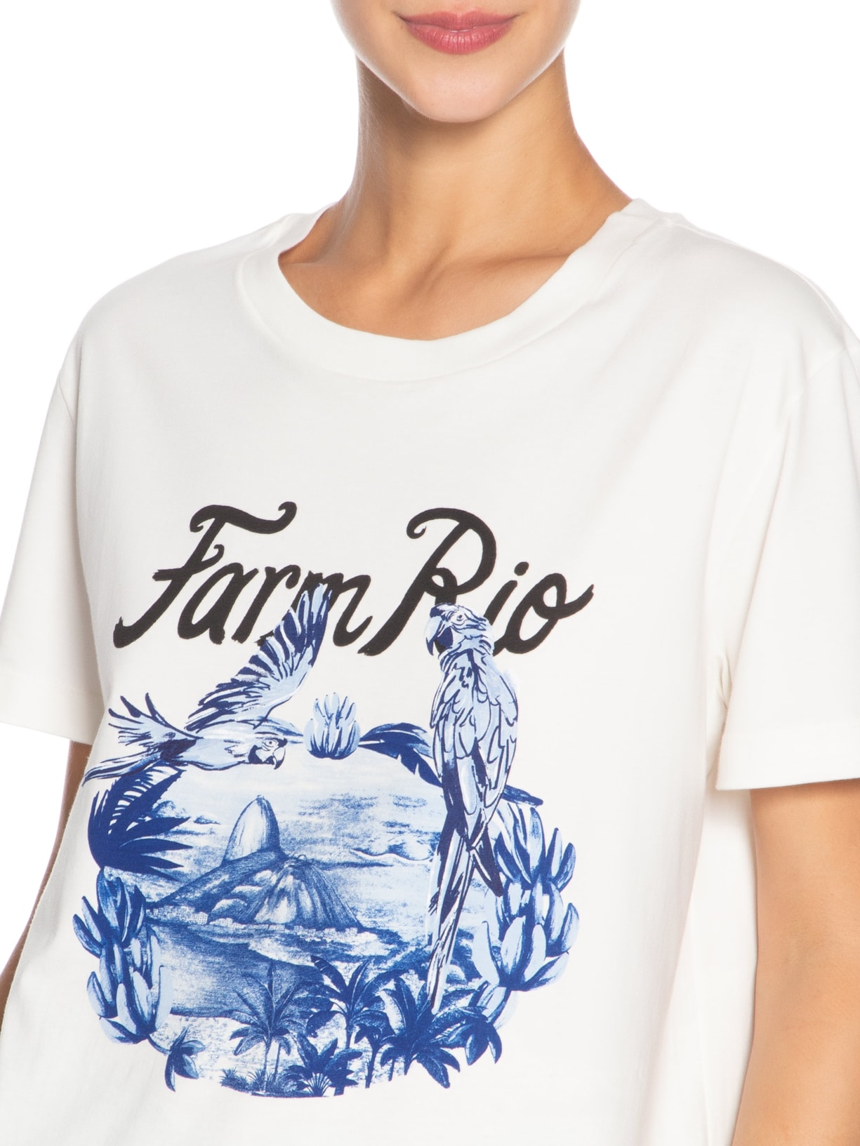Camiseta Feminina Fit Portal Araras Branco Farm