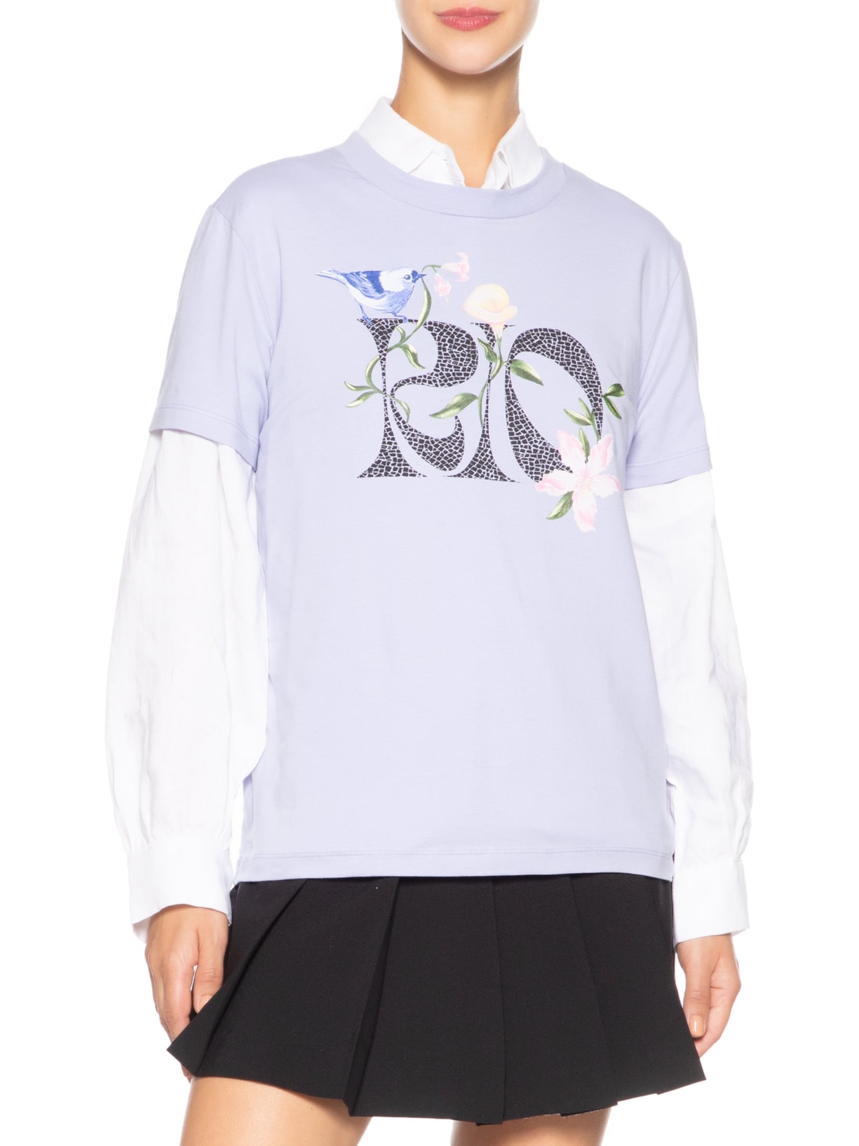 Camiseta Feminina Fit Rio Calçadão Flores Azul Farm