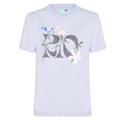 Camiseta Feminina Fit Rio Calçadão Flores - Azul