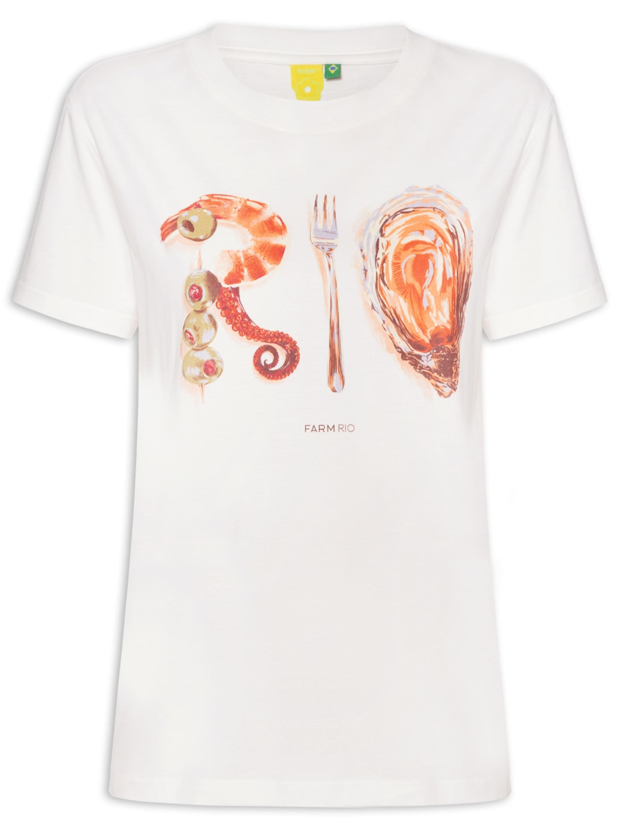Camiseta Feminina Fit Rio Ostra - Off White