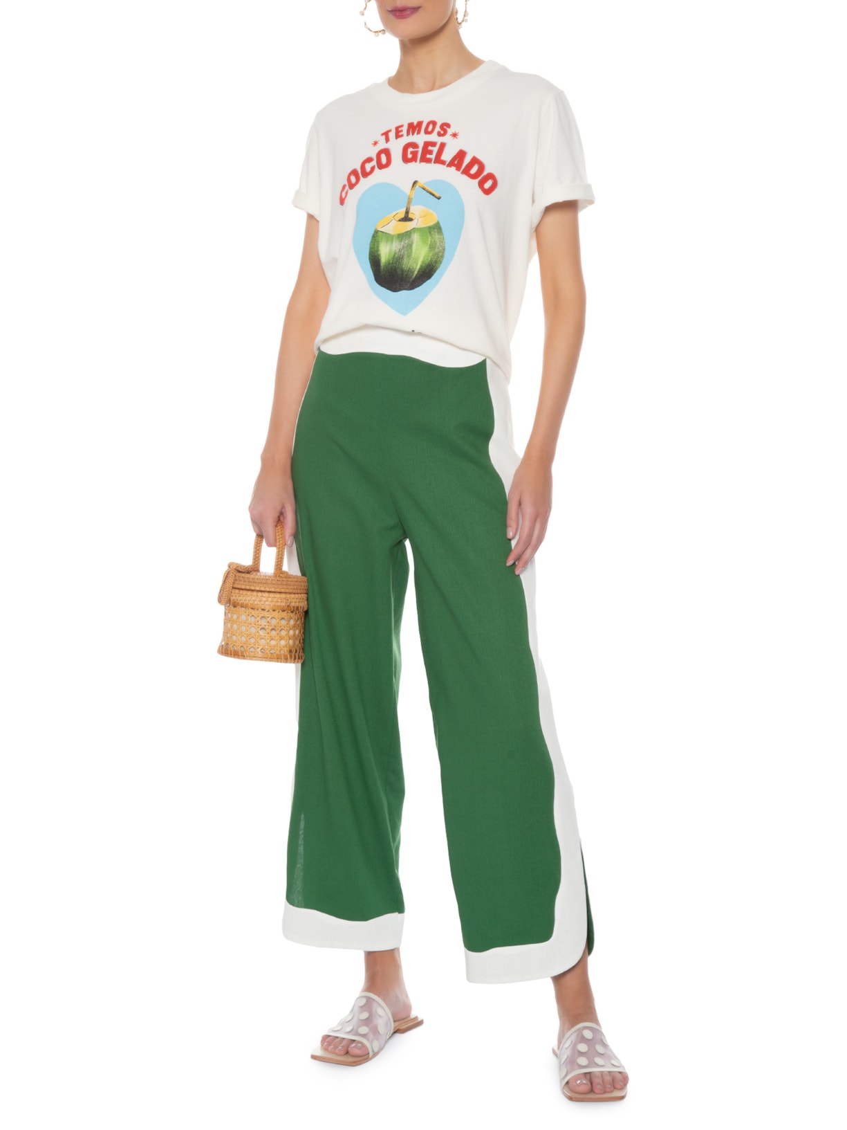 Camiseta Feminina Fit Temos Coco Gelado Off White Farm