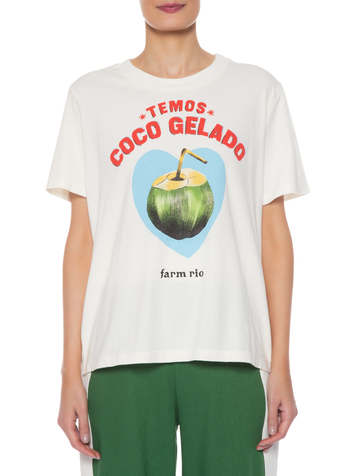 Camiseta Feminina Fit Temos Coco Gelado Off White Farm