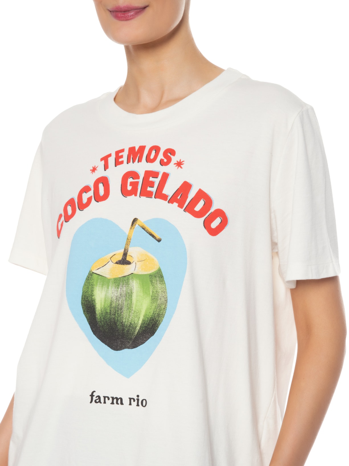 Camiseta Feminina Fit Temos Coco Gelado Off White Farm