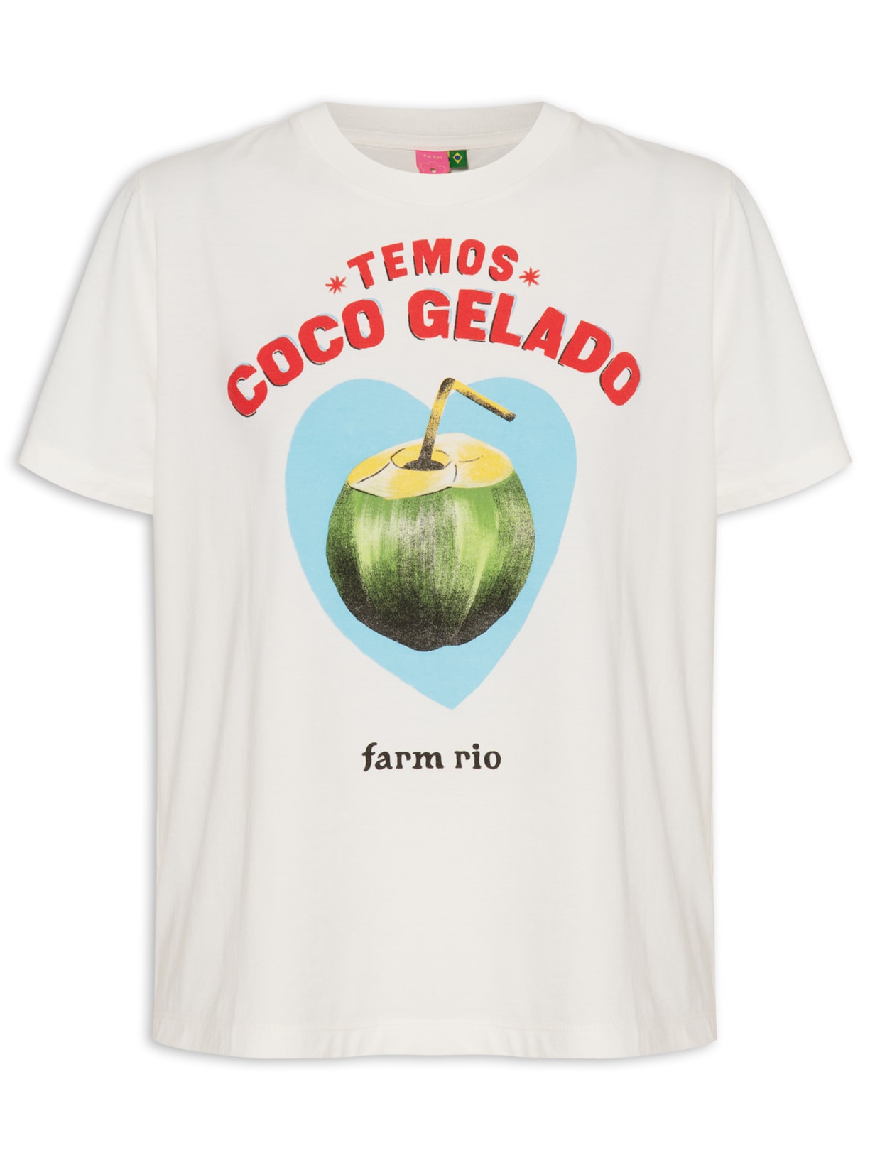 Camiseta Feminina Fit Temos Coco Gelado - Off White