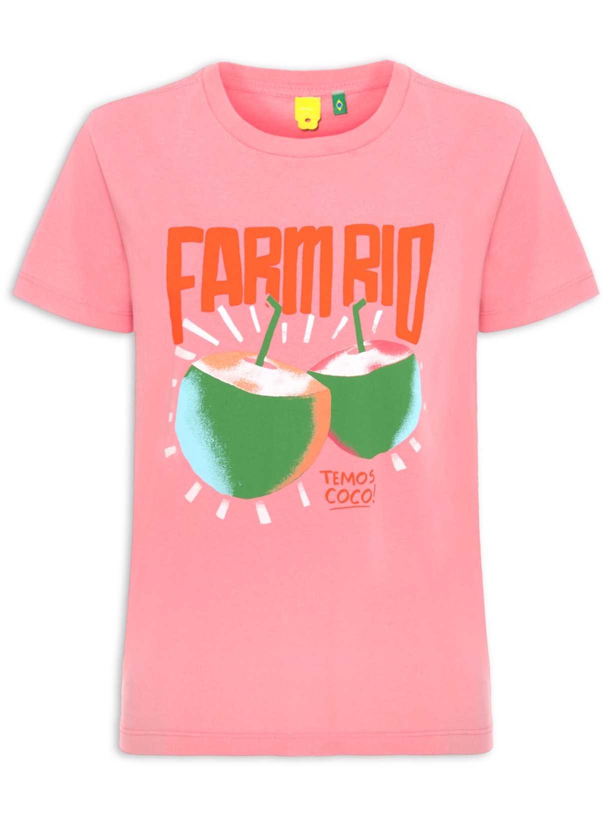 Camiseta Feminina Fit Temos Coco - Rosa