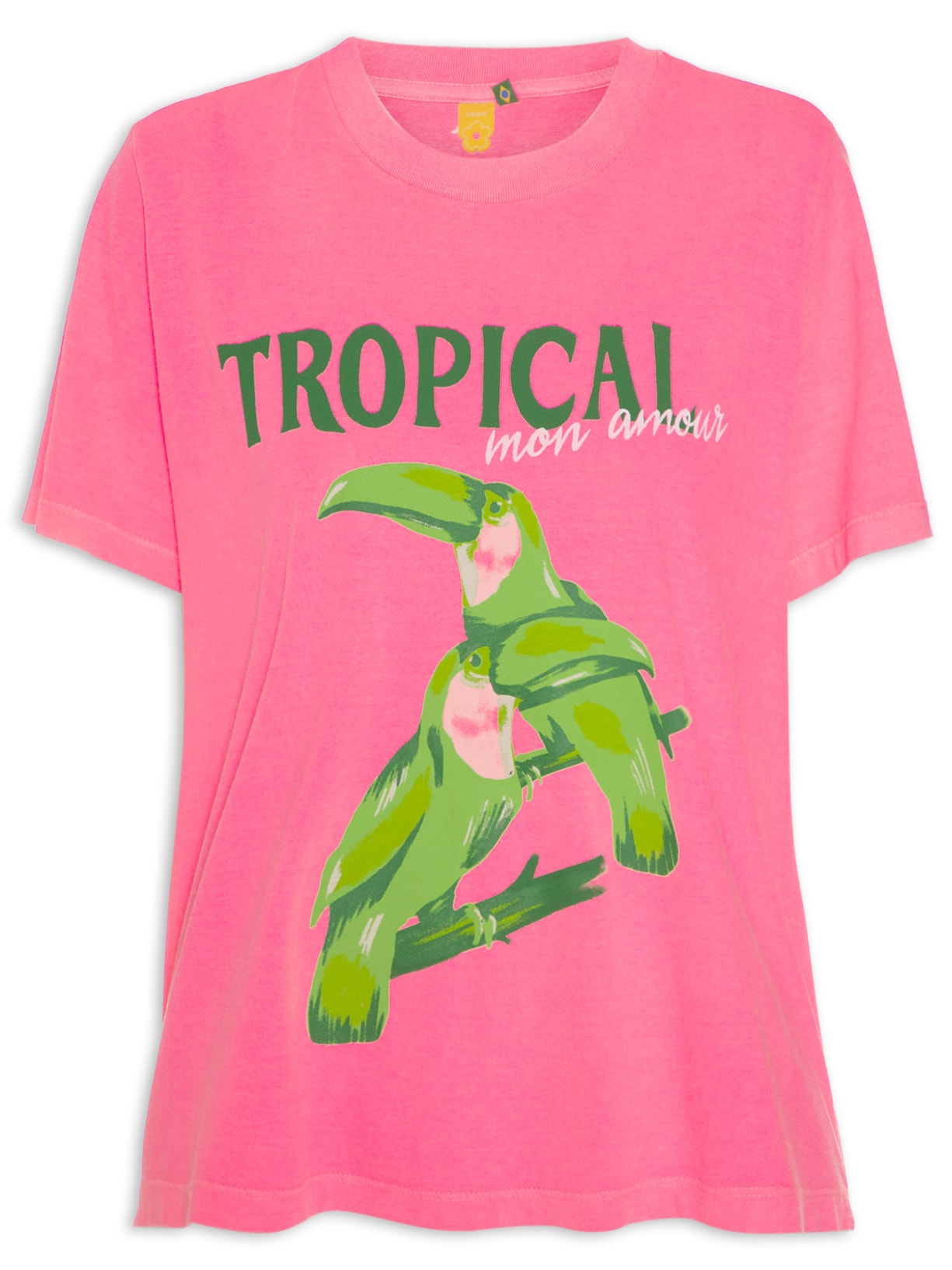Camiseta Feminina Fit Tropical - Rosa