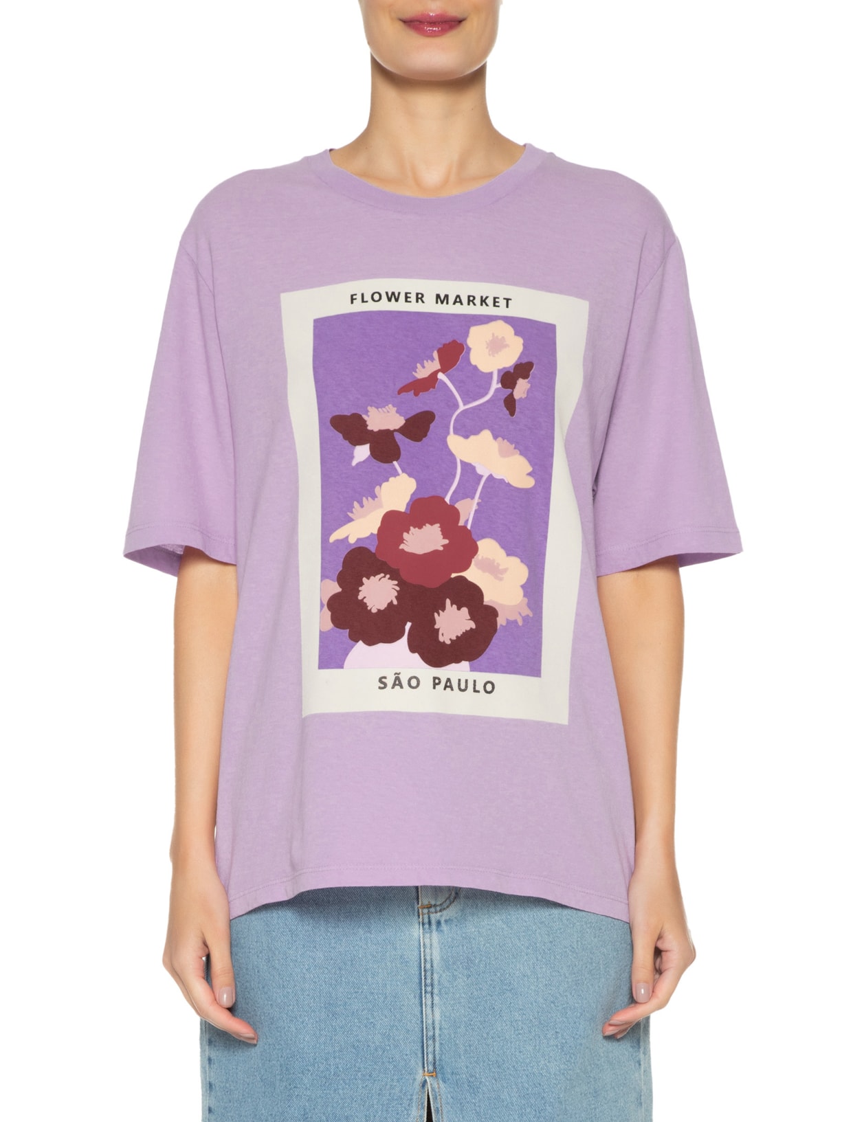 Camiseta Feminina Flower Market Lilás New Match
