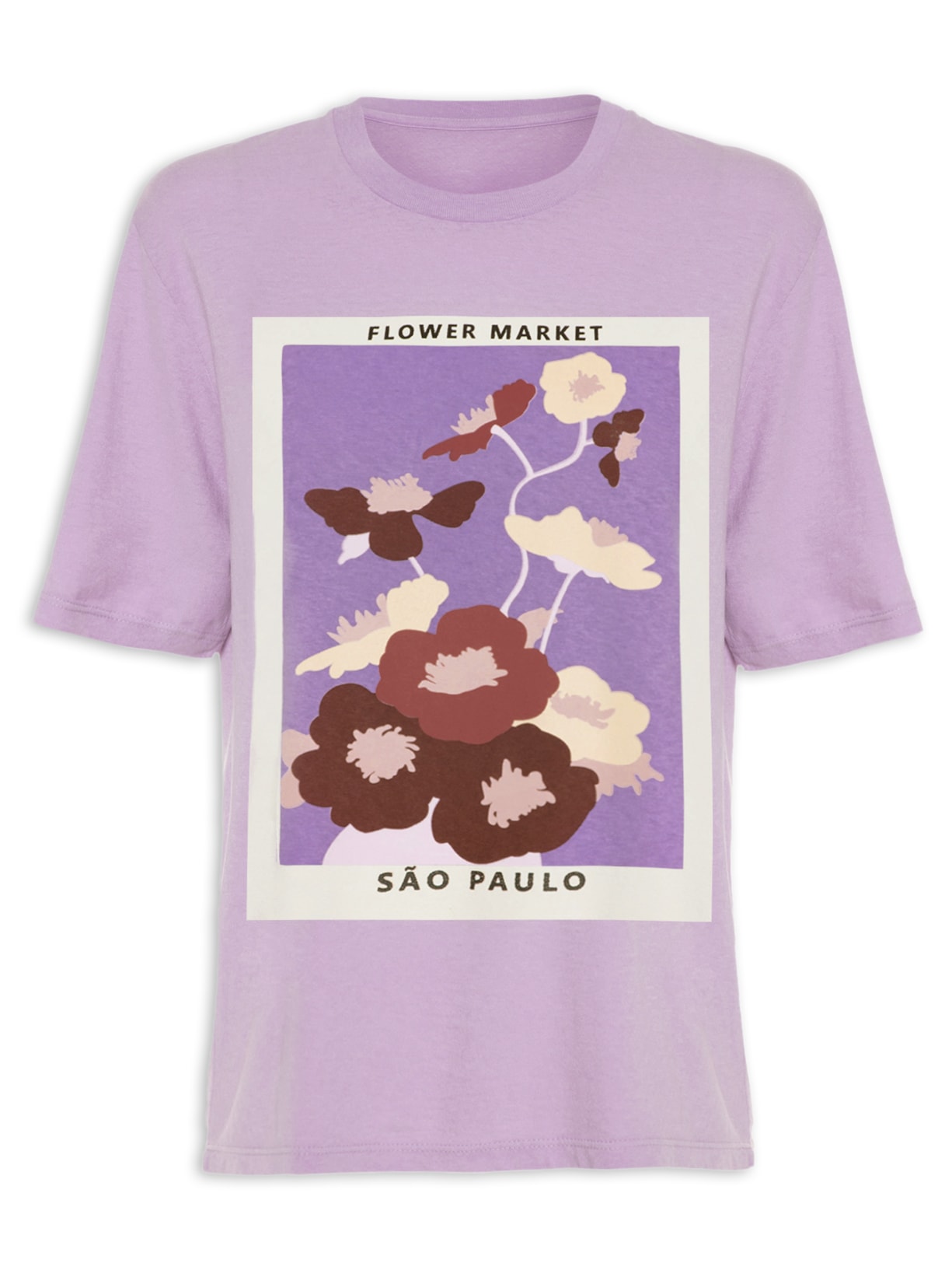 Camiseta Feminina Flower Market - Lilás