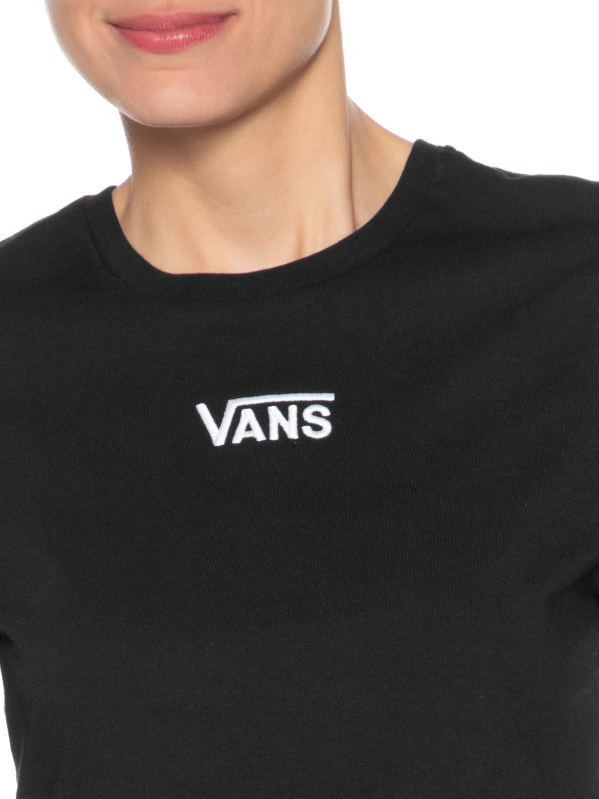 Camiseta Feminina Flying V Crew Crop II Preto Vans