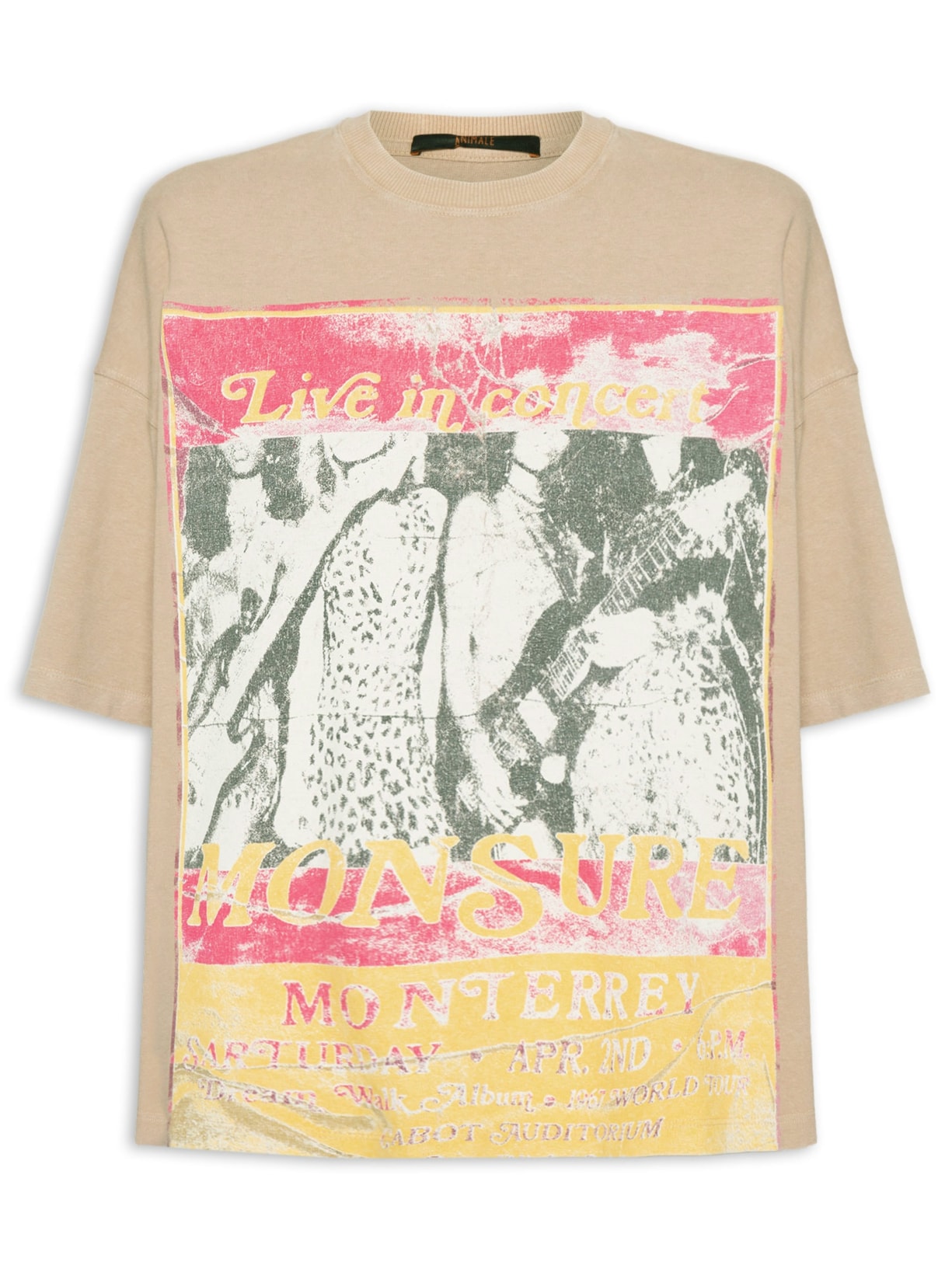 Camiseta Feminina Fun Monsure Marrom Animale