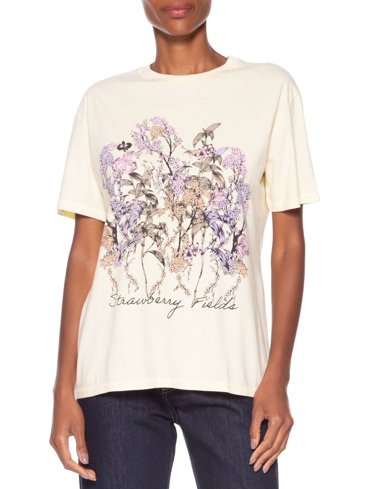 Camiseta Feminina Fun Straberry Fields Amarelo Animale