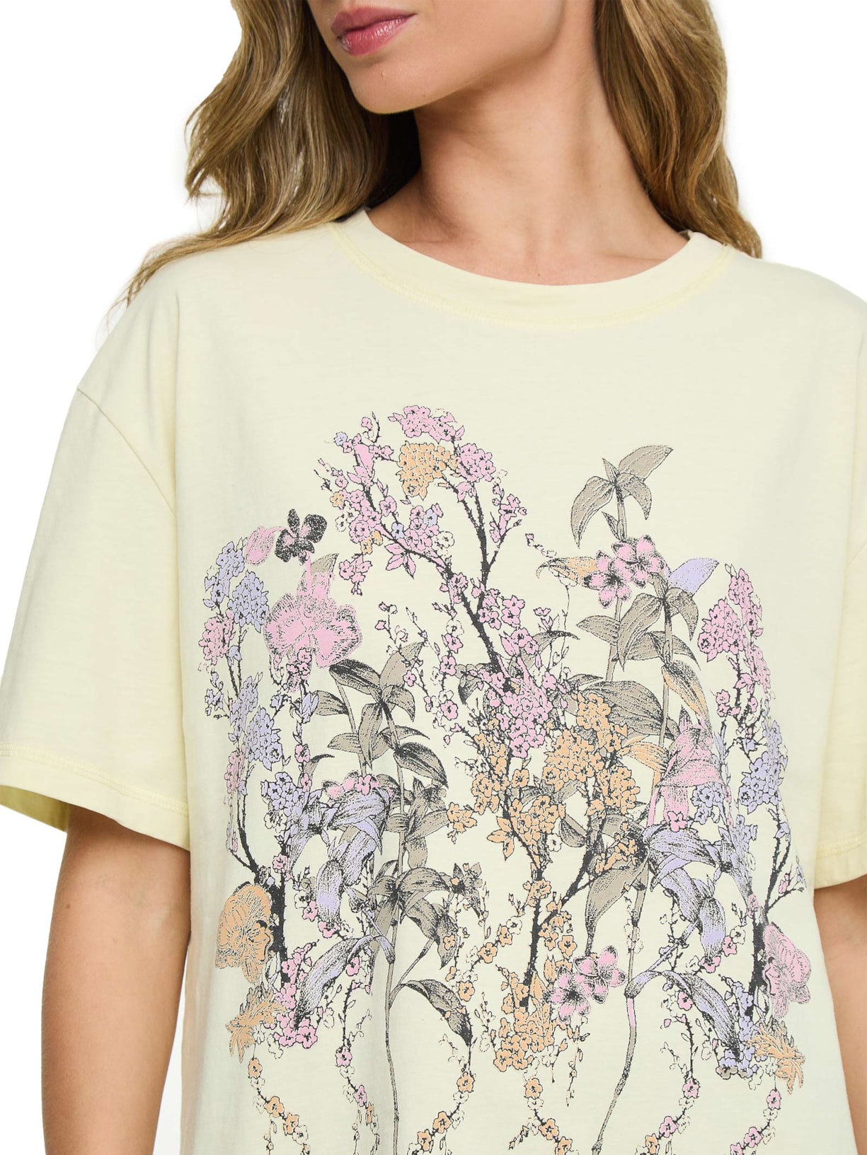 Camiseta Feminina Fun Straberry Fields Amarelo Animale