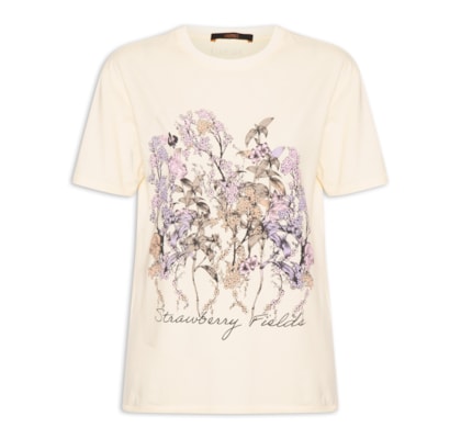 Camiseta Feminina Fun Straberry Fields - Amarelo