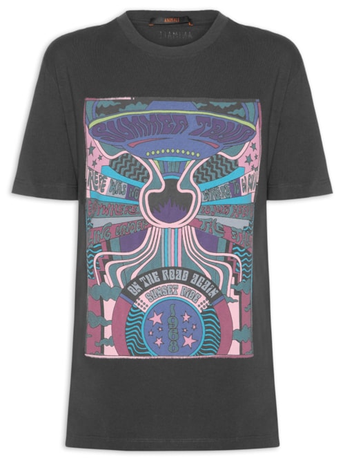 Camiseta Feminina Fun Summer Tour Stone - Preto