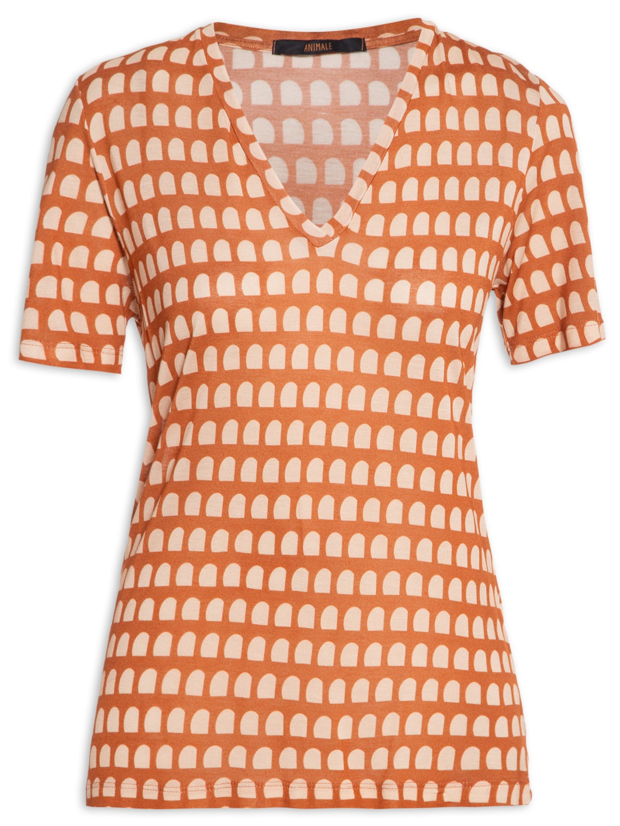 Camiseta Feminina Geo Escama Color - Laranja