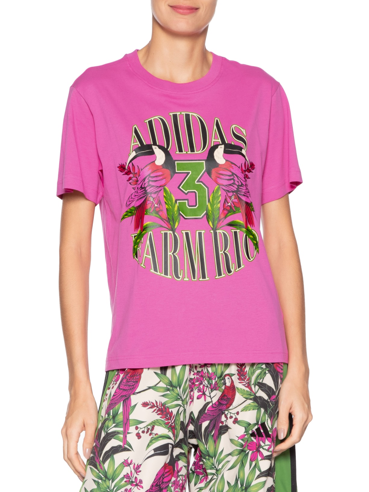 Camiseta Feminina GFX Rosa Adidas + Farm