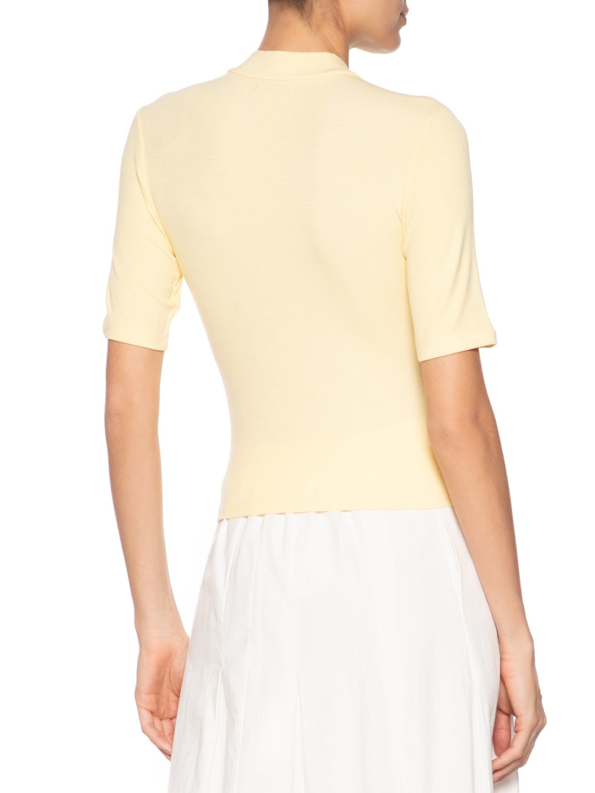 Camiseta Feminina Gola Alta Amarelo  Basiq