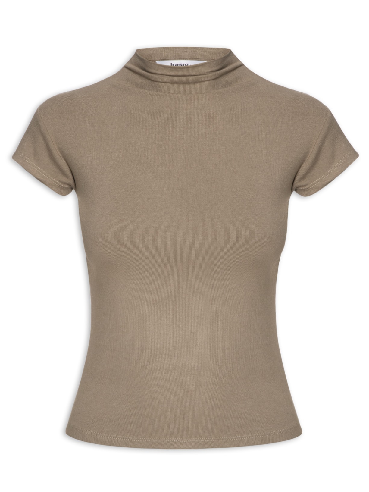 Camiseta Feminina Gola Alta - Bege